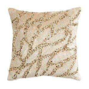 Donna Karan Gold Dust Sequin Embellished Accent Pillow